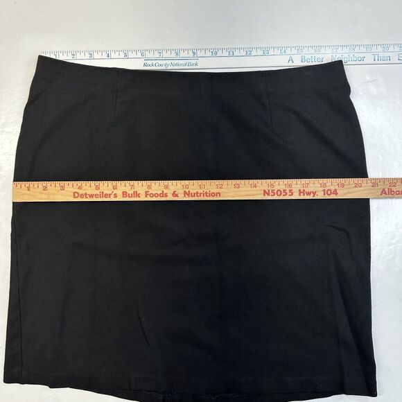 J Jill Ponte Pencil Skirt Womens Large Black Pull On Stretch Knit Back Slit - Picture 4 of 8